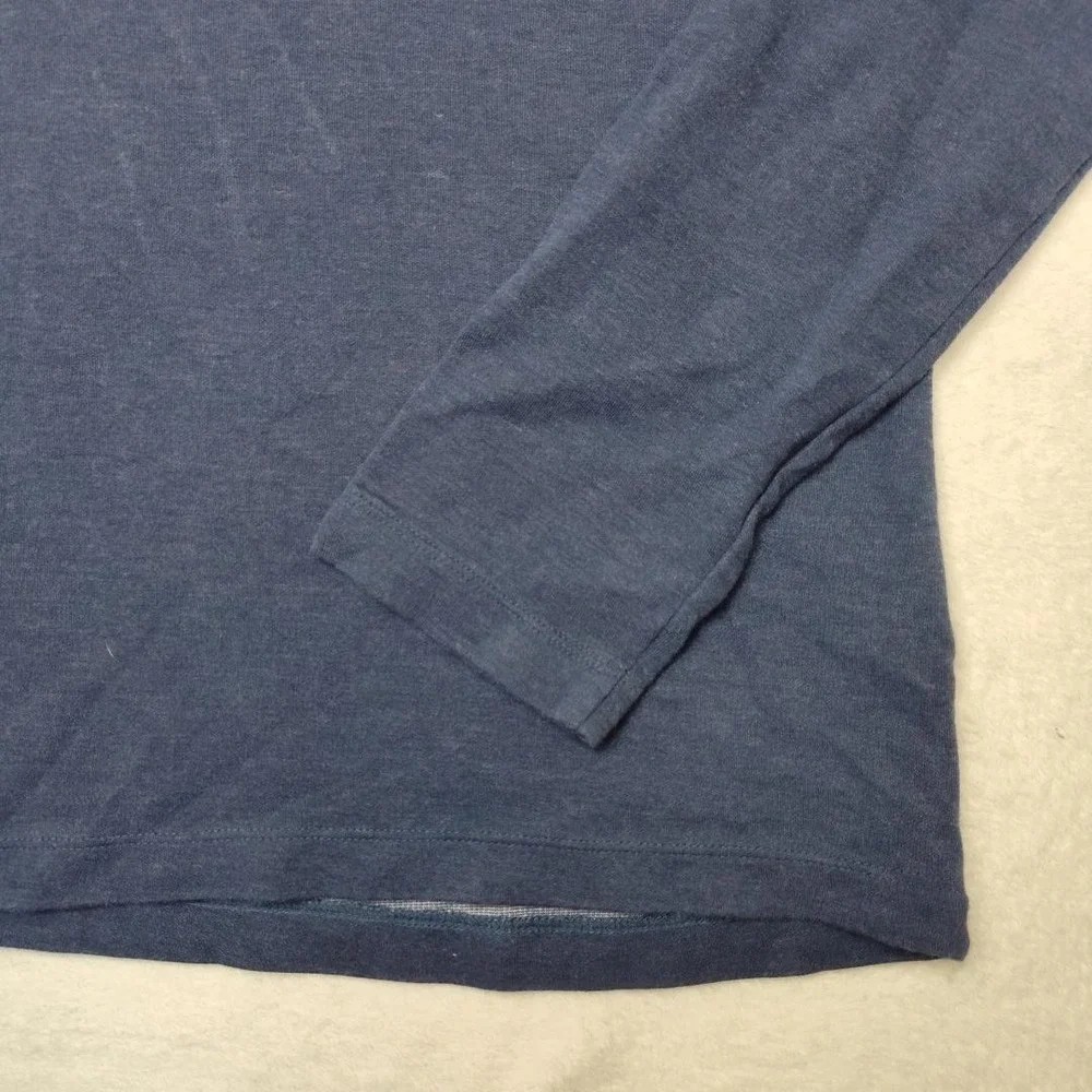 Mizzen+Main Hoodie Mens Medium Blue Henley Pullover Hooded Button 1P0-0408 - Picture 3 of 10